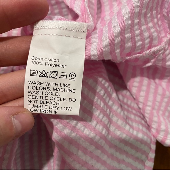 SHEIN Seersucker Babydoll Top Small - Picture 5 of 5